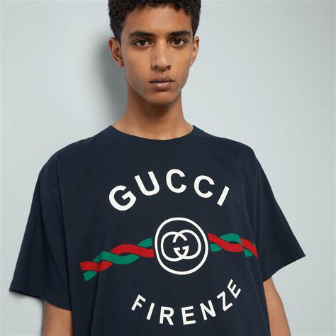 firenze 1921 gucci|深藍色'Gucci Firenze 1921'棉質針織布T恤 .